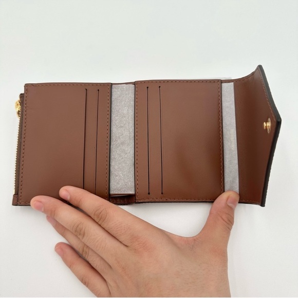 NEW Burberry Tri-Fold Lila Wallet Grainy Calfskin Vintage Check - Picture 8 of 9